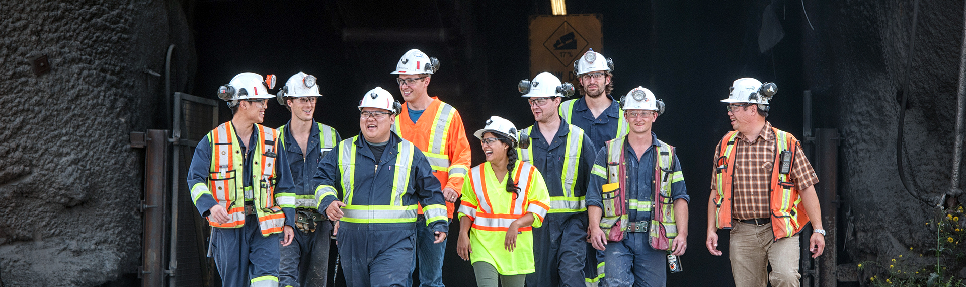 Engineering students on the job